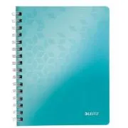 Caiet de birou Leitz WOW, PP, A5, cu spira, dictando, turcoaz metalizat