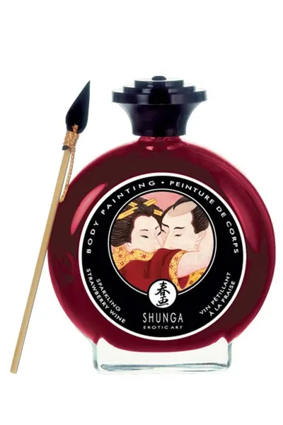 Vopsea Corporală, Shunga, Sparkling Strawberry Wine, 100 ml