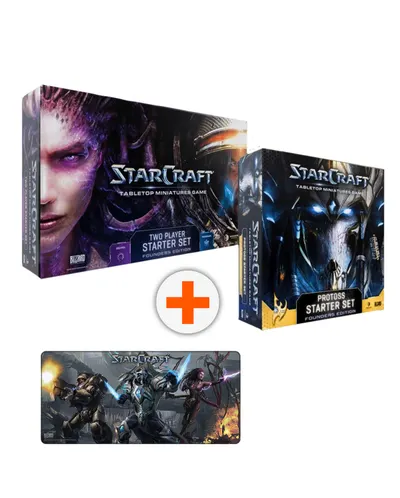 Set de jocuri de societate StarCraft: Two Player Starter Set și Protoss Starter Set și mousepad