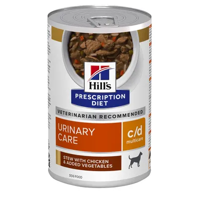 HILL'S Prescription Diet c/d Urinary + Weight Care, Pui cu Legume, dietă veterinară câini, conservă hrană umedă, afecțiuni urinare HILL'S Prescription Diet c/d Urinary Care, Pui cu Legume, dietă veterinară câini, conservă hrană umedă, sistem urinar, (în