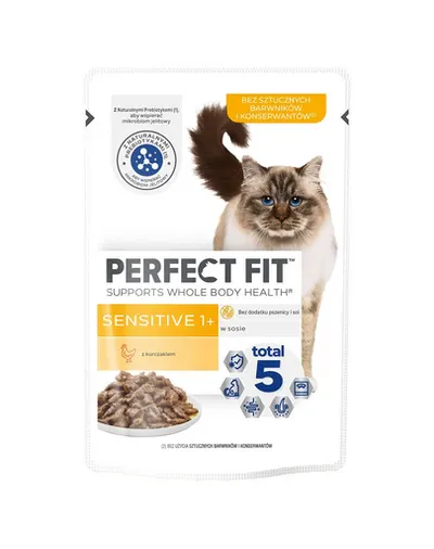 PERFECT FIT Sensitive 1+ plic pui in sos pisica adulta 85 g