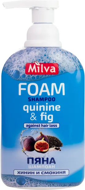 Milva Spumă-șampon pentru păr, cu hinină și smochine, 300 ml