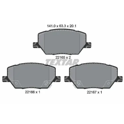 Set placute frana, frana disc TEXTAR 2216501