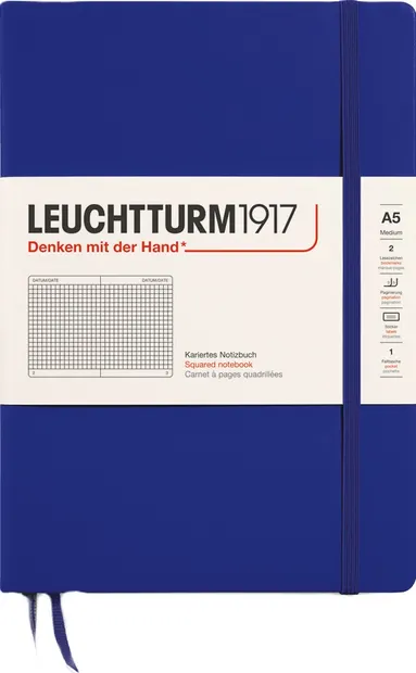 Caiet Leuchtturm1917 New Colours - A5, pagini pătrate, Ink