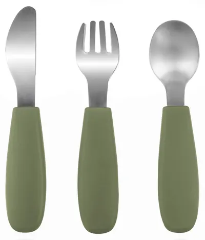 Ustensile pentru copii din silicon Zopa - Forest Green