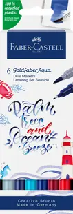 Marker solubil 2 varfuri, 6buc/set, Lettering, Goldfaber Faber-Castell