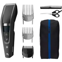 Aparat de tuns Philips Seria 5000 HC5632/15, Tehnologie Trim-n-Flow Pro, 90 min utilizare fara fir, 28 setari lungime, Mod Turbo, Negru