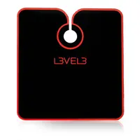 Pelerina frizerie/coafor - L3VEL3 - guler neopren - negru cu tiv rosu