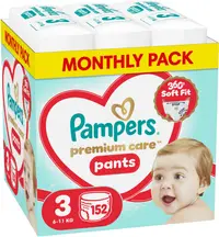 Scutece - chiloțel Pampers Premium Care - Mărimea 3, 6-11 kg, 152 buc