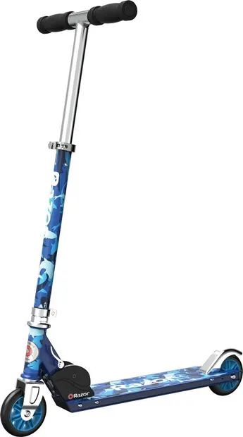 Trotineta pliabila copii 5+ ani Razor A Shark Camo Albastru cu ghidon reglabil