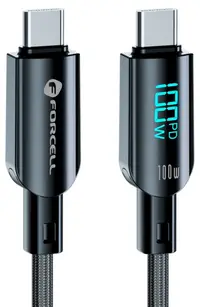 Cablu Forcell - F-Energy C277, USB-C/USB-C, 100W, 1.2m, negru