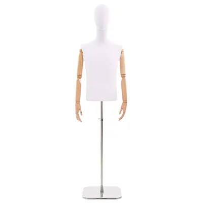 vidaXL Manechin ajustabil 170-218 cm cu bază Masculin PP Alb