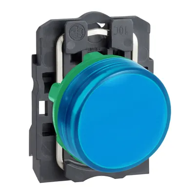 Lampa Completa Albastra Ø22 Lentile Plate Pentru Bec Ba9S =250V