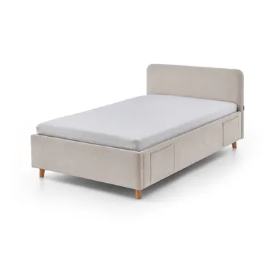 Pat pentru copii bej cu spațiu de depozitare cu somieră 120x200 cm Cosy – Meise Möbel