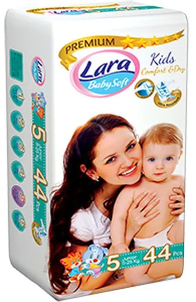 Scutece pentru bebeluși Lara Premium - Junior, 11-25 kg, 44 de buc