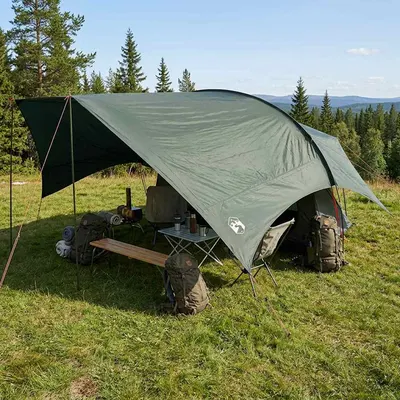 vidaXL Cort de camping rezistent la apă Verde Army 695 x 580 x 200 cm