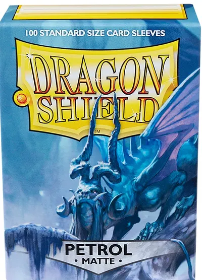 Protecții pentru cărți de joc Dragon Shield Sleeves - Matte Petrol (100 buc.)