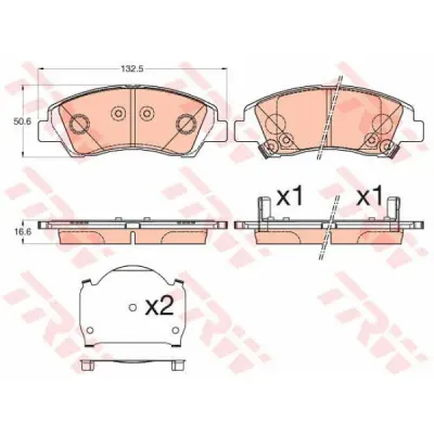 Set placute frana, frana disc TRW GDB3618