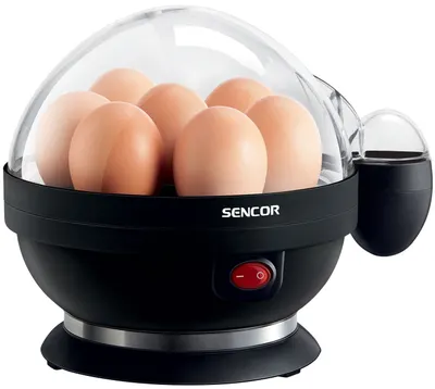 Aparat de fiert ouă Sencor - SEG 710BP, 7 ouă, transparent/negru