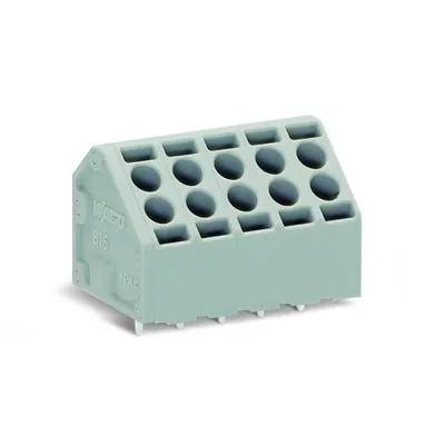2-conductor PCB terminal block; 1.5 mm²; Pin spacing 5 mm; 10-pole; Push-in CAGE CLAMP®; 1,50 mm²; gray