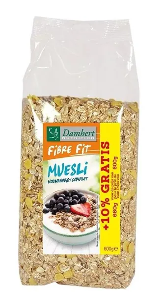 Muesli Fibre Fit cu fibre și fructe, 600 g, Damhert