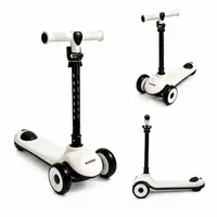 Trotineta pliabila pentru copii Nichiduta Rainbow Rider Black, cu functii muzicale si lumini LED, ghidon reglabil, manere ergonomice, frana pe roata din spate, dimensiune 60 x 84 cm