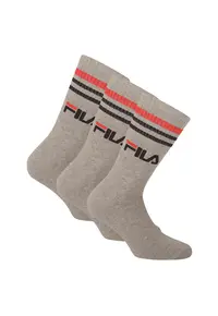 Set de sosete lungi unisex cu logo - 3 perechi - Gri
