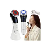 Aparat masaj facial 5 in 1, fara ace, mezoterapie EMS, 5 moduri de functionare, vibratii ultrasonice, afisaj LCD