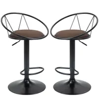 Set 2 scaune bar cu rotire de 360 de grade si suport pentru picioare 51x46x78-100cm HOMCOM | Aosom Romania