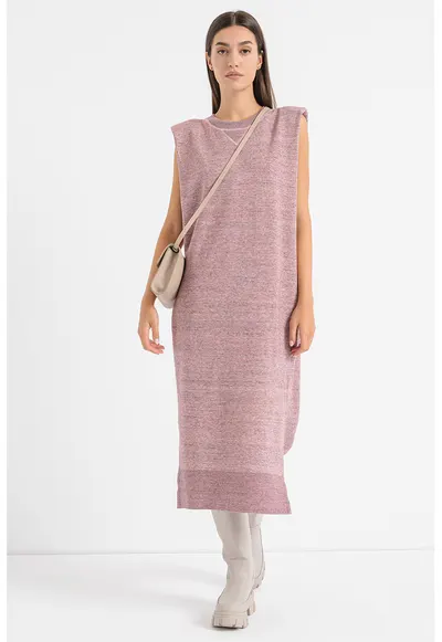 Rochie midi cu slituri laterale Faja - Lila/Roz prafuit