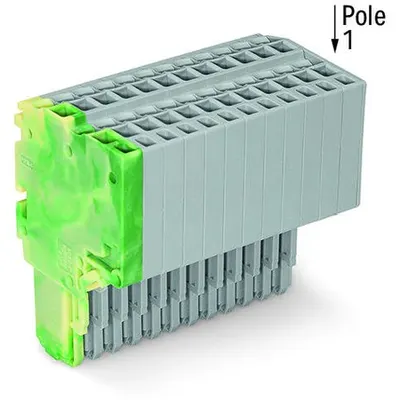 2-conductor female connector; 1.5 mm²; 14-pole; 1,50 mm²; green-yellow, gray