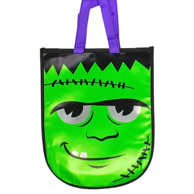 Pungă de colindat, pentru Halloween, metalizată, model Frankenstein, Eurowrap