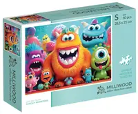 Puzzle din lemn Milliwood din 50 piese - Monstruleții (Mărimea S)