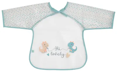 Baveta impermeabilă pentru bebeluși cu mâneci Babycalin - Dinozauri