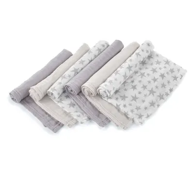Set 6 scutece, Jane, Din muselina de bambus, Hipoalergenice, 35 x 35 cm, Star