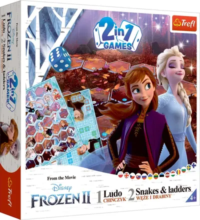 Joc de societate 2 în 1 Frozen II (Ludo/Snakes and Ladders) - pentru copii