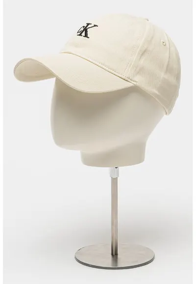 Sapca baseball din bumbac cu broderie logo - Alb murdar