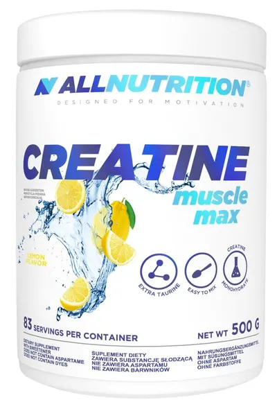 Creatine Muscle Max, lămâie, 500 g, AllNutrition