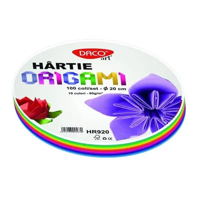 Hârtie pentru origami rotundă DACO 20 cm, 100/set - HR920