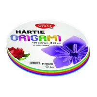 Hârtie pentru origami rotundă DACO 20 cm, 100/set - HR920