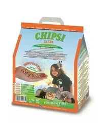 Așternut absorbant pentru iepuri și rozătoare JRS Chipsi Ultra 10 L / 4,5 kg din granule de lemn