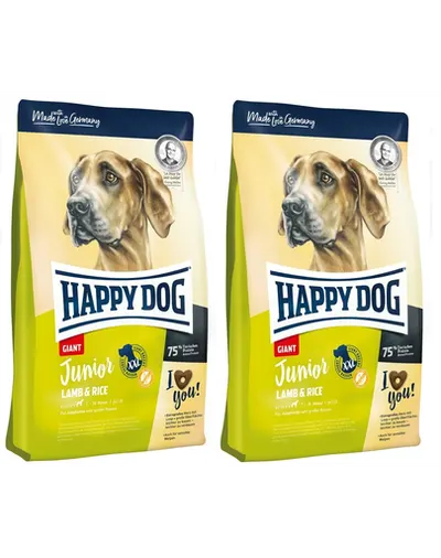 HAPPY DOG Junior Giant miel si orez 30 kg (2 x 15 kg) hrana caini juniori talie foarte mare