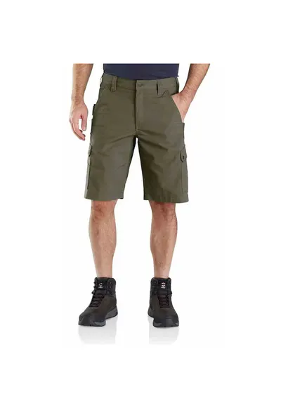 Pantaloni scurti barbati Rugged Flex - cargo - verde - bumbac - cu buzunare utilitare