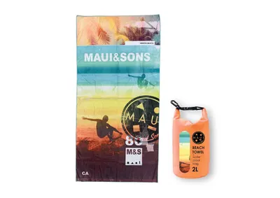 Prosop microfibră Maui & Sons Venice Beach cu geantă waterproof
