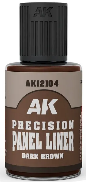 Șablon de contur pentru panouri AK Interactive - Precision Paneliner: Dark Brown (30 ml) (AK12104)
