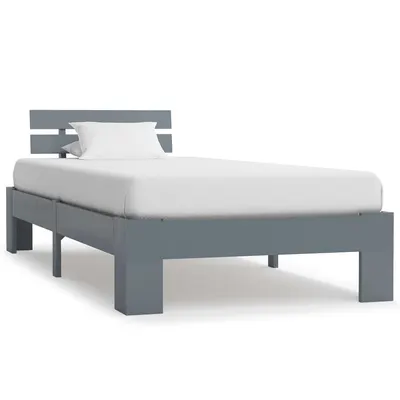 vidaXL Cadru de pat, gri, 100 x 200 cm, lemn masiv de pin