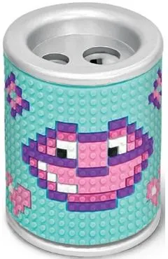 Ascutitoare 3D pixel verde cu 2 gauri si container