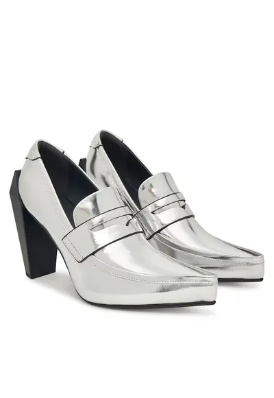Pantofi dama - Silver Gem Loafer Hi - piele naturala - Argintiu