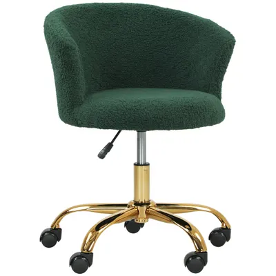 Vinsetto Scaun de birou, scaun de birou ergonomic reglabil în înălțime, scaun pivotant, picior din oțel, verde | Aosom Romania