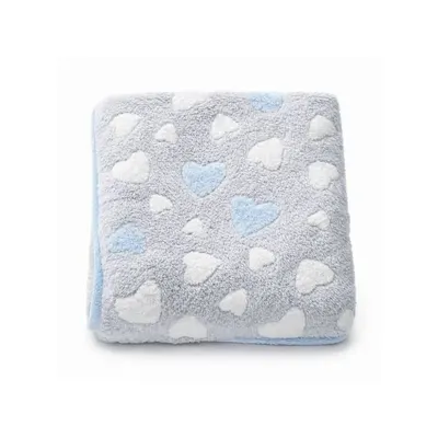 Paturica bebe, New Baby, 80x90 cm, Pufoasa, Blue Heart